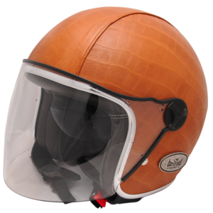 Casco Jet Zeon Vintage Crocco Cuoio