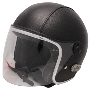 Casco Jet Zeon Vintage Crocco Nero