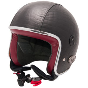 Casco Jet Zeon Vintage Crocco Nero