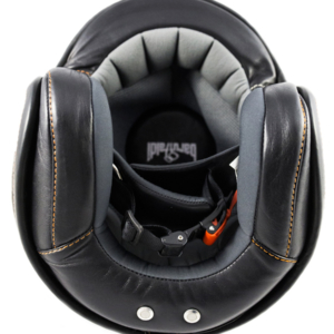 Casco Jet Zar Vintage Nero Orange