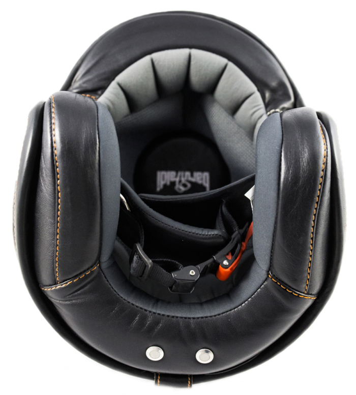 interno casco baruffaldi nero e arancio