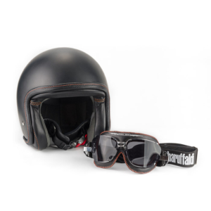 Casco Jet Zar Vintage Nero Orange